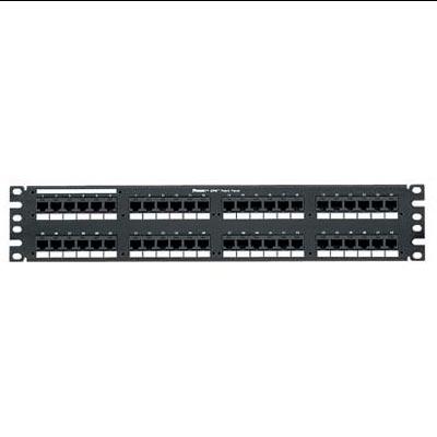 PANDUIT Panel de parcheo Data-Patch™, Categoría 6 RJ45 UTP, plano, 48 puertos, negro. - DP48688TGY