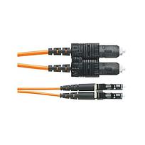 PANDUIT Cable de parcheo OM2 de 2 fibras, clasificado riser, LC duplex a LC duplex con revestimiento de 1.6mm - F52ERLNSNSNM002