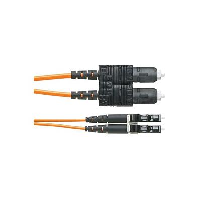 PANDUIT Cable de parcheo OM2 de 2 fibras, clasificado riser, LC duplex a LC duplex con revestimiento de 1.6mm - F52ERLNSNSNM002