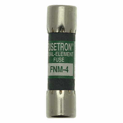 BUSSMANN Fusible Suplementario 13/32" X 1-1/2", Doble Elemento, Acción Retardada 250Vca - FNM-4