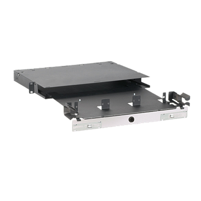 PANDUIT Armario de fibra del montaje en estante, Acero, 1RU, 3 Puertos, Negro - FRME1U