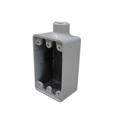 Caja registro serie rectangular para uso en áreas generales serie FS fabricada en aluminio libre de cobre tipo FS con una entrada en la parte inferior , rosca NPT de 1/2"