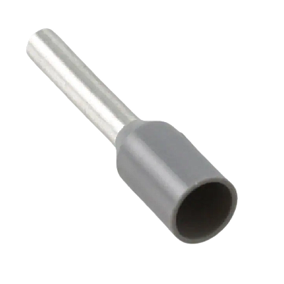 Virola aislada, cable único, 18 AWG (0,75 mm²), longitud de pin de 0,31 (8,0 mm), manguito de extremo DIN gris