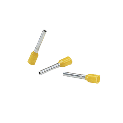 Insulated Ferrule, single wire, 10 AWG (6.0mm²), .47(12.0mm) pin length, yellow DIN end sleeve