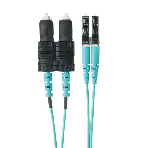 PANDUIT Cable de conexión de fibra óptica, OM3, LC dúplex a SC dúplex, Riser, 5M - FX2ERLNSNSNM005