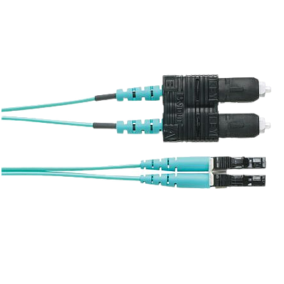 PANDUIT Cable de conexión de fibra óptica, OM3,  LC dúplex a SC dúplex, Riser, 7M - FX2ERLNSNSNM007