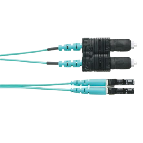 PANDUIT Cable de conexión de fibra óptica, OM4,  LC dúplex a SC dúplex, OFNR, 3M - FZ2ERLNSNSNM003