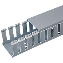 PANDUIT Conducto de cableado de ranura ancha, Tipo G, PVC, Gris claro  - G.75X.75LG6