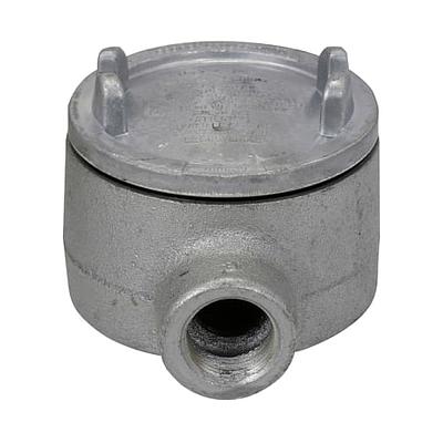 Caja registro redonda para áreas peligrosas serie GUA de aluminio libre de cobre tipo "B" con entrada de 3/4" NPT. Clase 1 Div.. 1&amp;2 Grupos B, C, D. Clase 2 Div.. 1 Grupos E, F, G. Clase 2 Div.. 2 Gru