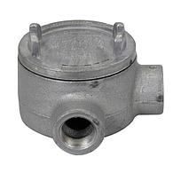 Caja registro redonda para áreas peligrosas serie GUA de aluminio libre de cobre tipo "L" con entrada de 3/4" NPT. Clase 1 Div.. 1&amp;2 Grupos B, C, D. Clase 2 Div.. 1 Grupos E, F, G. Clase 2 Div.. 2 Gru