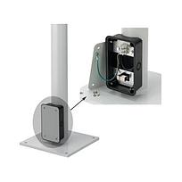 Vert. Arm Floorpost, Lgt Grey