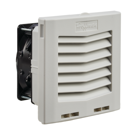 HOFFMAN Ventilador con filtro de montaje lateral HF05, 35 CFM, Gris claro - HF0516414