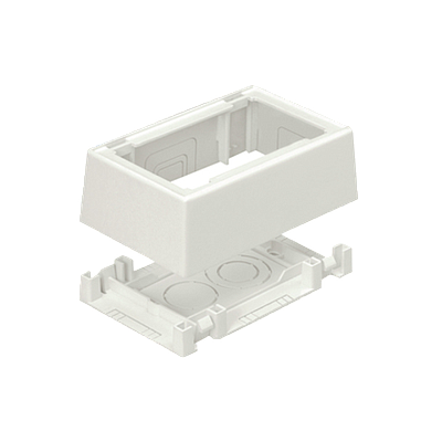 PANDUIT Caja de salida a presión de dos piezas de una unidad, Respaldo adhesivo, PVC - JB3510WHA