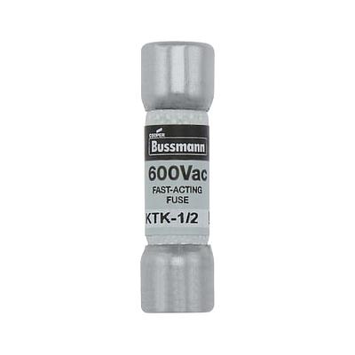 Fusible Suplementario de Acción rápida, 0.5 A, 13/32" X 1-1/2", 600Vca - KTK-1/2