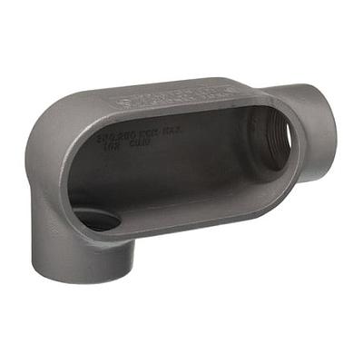 Condulet® Caja Registro Ovalada Serie 7  Forma"LR" en aluminio libre de cobre con pintura gris epóxica electroestática,  Entrada 2-1/2" NPT,  con tapa de acero galvanizado y empaque integrado.