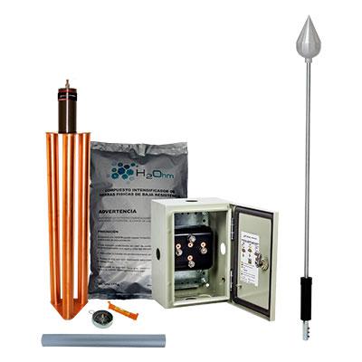 Kit de Pararrayos con Punta, Diámetro de Protección de 160 Metros - KDA01