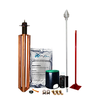 TOTAL GROUND Kit Pararrayos, 80 MTS, con accesorios y punta - KITMASTERALU