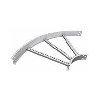 Curva horiz aluminio 90° de 6&quot; A x 8&quot; R. Fondo sólido