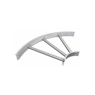 Curva horiz aluminio 90° de 6" A x 8" R. Fondo sólido