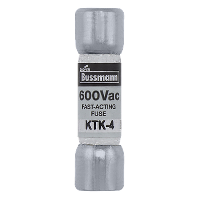 BUSSMANN Fusible pequeño KTK, 4A, 600V, Acción rápida - KTK-4