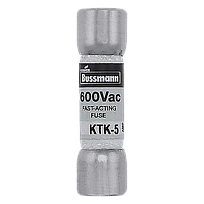 BUSSMANN Fusible pequeño KTK, 5A, 600V, Acción rápida - KTK-5