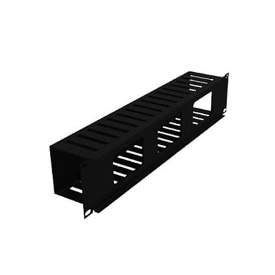 LACES Organizador de cables sencillo, Horizontal, 2UR, PVC, Negro - LAOHRS