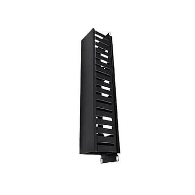 LACES Organizador de cables, Horizontal, 1UR, PVC, Negro - LAOHRS1