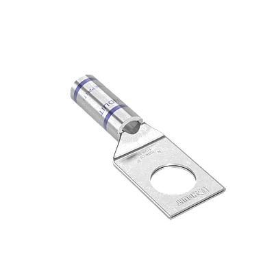 PANDUIT Conector de compresión estañado, Cobre, AWG 6, Azul, 1 orejeta de orificio de espárrago - LCA638L