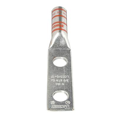 Copper Compression Lug, 2 Hole, 3/0 AWG,