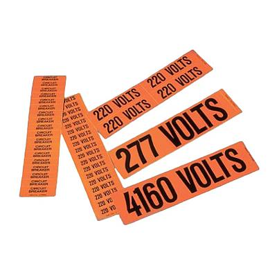 Voltage Marker, Vinyl, '480 VOLTS', 9&quot;Wx