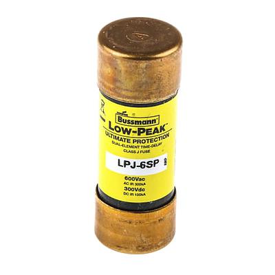 BUSSMANN Fusible Clase J, Doble Elemento, 6A, 600V, Acción Retardada - LPJ-6SP