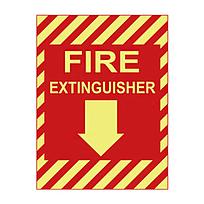 Adhesive Sign,PhotoLuminescent,'Fire Ext
