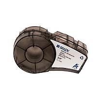 BRADY - Cinta de etiquetas de vinilo con adhesivo permanente, 0.75", blanco sobre negro