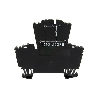IEC 2-Ckt Feed-Through Blk,Resistor,4mm