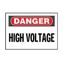 Vinyl Adhesive Sign, 10"x7"H, 'Danger Hi