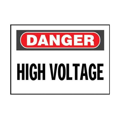 Vinyl Adhesive Sign, 10&quot;x7&quot;H, 'Danger Hi