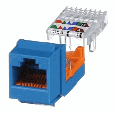 NETKEY Módulo de conector de bastidor conductor, Cat 5e, Azul - NK5E88MBUY