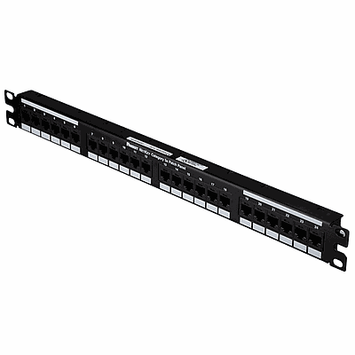 NETKEY Panel de parcheo perforado, Cat 5e, plano - NK5EPPG24Y