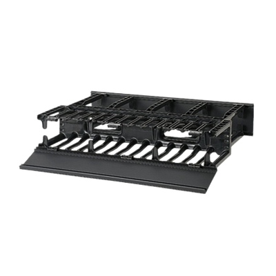 PANDUIT Administrador horizontal para cable, alta densidad, al frente y atrás, 2 UR, ABS, Negro - NM2