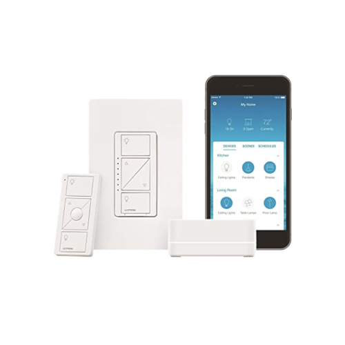LUTRON Kit de caseta Wireless No.1, Atenuador de pared con Pico, Blanco - P-BDG-PKG1W