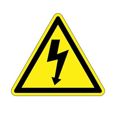 ISO Label, Vinyl,'Electrical Shock symbo