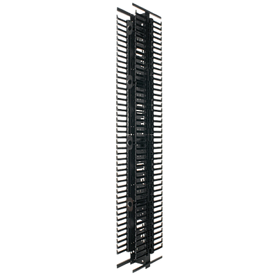 PANDUIT Administrador de cables vertical, Doble cara, Acero, Negro - PRV8