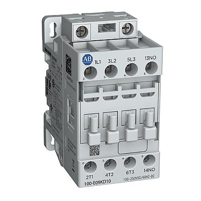 100-E MCS-E CONTACTOR, 12A, AC3 DUTY, 100-250V AC 50/60HZ / 100-250V DC ELECTRONIC COIL, 1 N.O. 0 N.C.