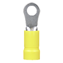 PANDUIT Terminal de anillo, aislado de vinilo, 12 - 10, Amarillo - PV108RL