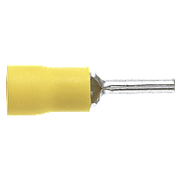 PANDUIT Terminal de clavija, con aislamiento de vinilo, 12 - 10, Amarillo - PV10P55LY