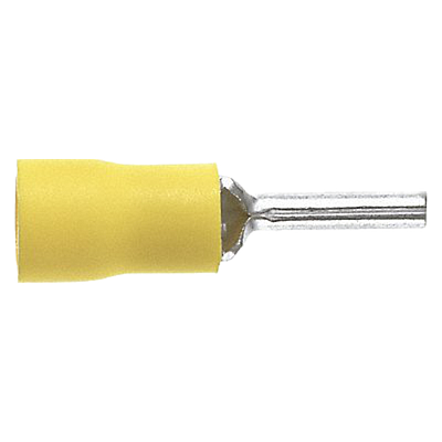 PANDUIT Terminal de clavija, con aislamiento de vinilo, 12 - 10, Amarillo - PV10P55LY