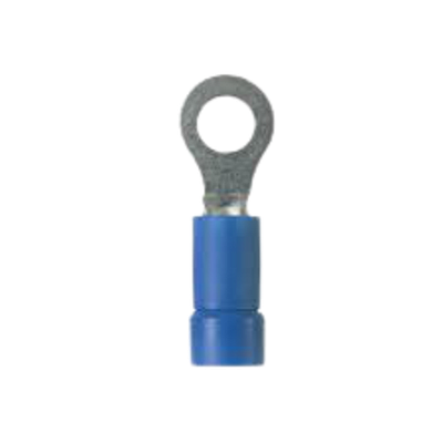 PANDUIT Terminal de anillo, con aislamiento de vinilo, 16 - 14, Azul - PV1410RC