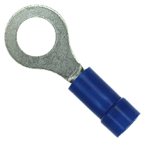 PANDUIT Terminal de anillo, con aislamiento de vinilo, 16 - 14, Azul - PV1414RC
