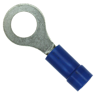 PANDUIT Terminal de anillo, con aislamiento de vinilo, 16 - 14, Azul - PV1414RC