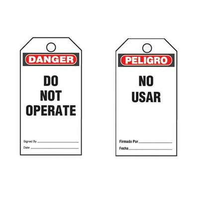 Spanish Plastic Tag, 'Peligro No Usar